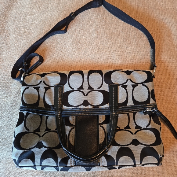 Coach Black Monogram Tote Bag - Picture 3 of 5